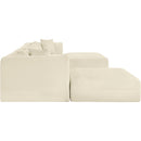  Manufacturer Color_Cream -- Shaggy 140" Cream Corduroy Performance Fabric Upholstered 6 pc Modular Sectional IMAGE 4