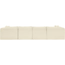  Manufacturer Color_Cream -- Shaggy 140" Cream Corduroy Performance Fabric Upholstered 6 pc Modular Sectional IMAGE 5