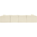 Meridian Shaggy Cream Corduroy Performance Fabric Modular Sectional IMAGE 5