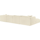  Manufacturer Color_Cream -- Shaggy 140" Cream Corduroy Performance Fabric Upholstered 6 pc Modular Sectional IMAGE 7