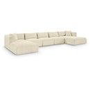 Meridian Shaggy Cream Corduroy Performance Fabric Modular Sectional IMAGE 1