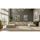 Meridian Shaggy Cream Corduroy Performance Fabric Modular Sectional IMAGE 2