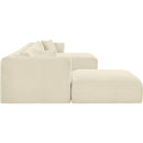  Manufacturer Color_Cream -- Shaggy 176" Cream Corduroy Performance Fabric Upholstered 6 pc Modular Sectional IMAGE 4