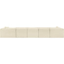  Manufacturer Color_Cream -- Shaggy 176" Cream Corduroy Performance Fabric Upholstered 6 pc Modular Sectional IMAGE 5