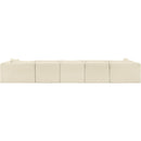 Meridian Shaggy Cream Corduroy Performance Fabric Modular Sectional IMAGE 5