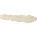  Manufacturer Color_Cream -- Shaggy 176" Cream Corduroy Performance Fabric Upholstered 6 pc Modular Sectional IMAGE 7