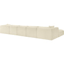 Meridian Shaggy Cream Corduroy Performance Fabric Modular Sectional IMAGE 7