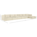  Manufacturer Color_Cream -- Shaggy 207" Cream Corduroy Performance Fabric Upholstered 6 pc Modular Sectional IMAGE 12