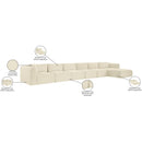  Manufacturer Color_Cream -- Shaggy 207" Cream Corduroy Performance Fabric Upholstered 6 pc Modular Sectional IMAGE 13