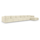 Meridian Shaggy Cream Corduroy Performance Fabric Modular Sectional IMAGE 1