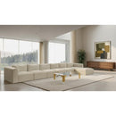Meridian Shaggy Cream Corduroy Performance Fabric Modular Sectional IMAGE 2