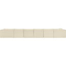 Meridian Shaggy Cream Corduroy Performance Fabric Modular Sectional IMAGE 5