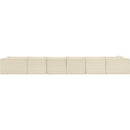  Manufacturer Color_Cream -- Shaggy 207" Cream Corduroy Performance Fabric Upholstered 6 pc Modular Sectional IMAGE 5