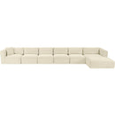 Meridian Shaggy Cream Corduroy Performance Fabric Modular Sectional IMAGE 6