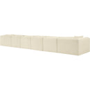  Manufacturer Color_Cream -- Shaggy 207" Cream Corduroy Performance Fabric Upholstered 6 pc Modular Sectional IMAGE 7
