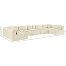  Manufacturer Color_Cream -- Shaggy 171" Cream Corduroy Performance Fabric Upholstered 7 pc Modular Sectional IMAGE 12