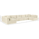 Meridian Shaggy Cream Corduroy Performance Fabric Modular Sectional IMAGE 12