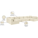  Manufacturer Color_Cream -- Shaggy 171" Cream Corduroy Performance Fabric Upholstered 7 pc Modular Sectional IMAGE 13