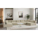 Meridian Shaggy Cream Corduroy Performance Fabric Modular Sectional IMAGE 2