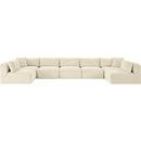  Manufacturer Color_Cream -- Shaggy 171" Cream Corduroy Performance Fabric Upholstered 7 pc Modular Sectional IMAGE 3