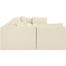 Meridian Shaggy Cream Corduroy Performance Fabric Modular Sectional IMAGE 4