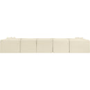  Manufacturer Color_Cream -- Shaggy 171" Cream Corduroy Performance Fabric Upholstered 7 pc Modular Sectional IMAGE 5