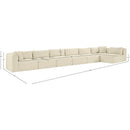  Manufacturer Color_Cream -- Shaggy 202" Cream Corduroy Performance Fabric Upholstered 7 pc Modular Sectional IMAGE 13