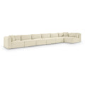  Manufacturer Color_Cream -- Shaggy 202" Cream Corduroy Performance Fabric Upholstered 7 pc Modular Sectional IMAGE 1