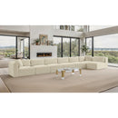  Manufacturer Color_Cream -- Shaggy 202" Cream Corduroy Performance Fabric Upholstered 7 pc Modular Sectional IMAGE 2