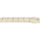  Manufacturer Color_Cream -- Shaggy 202" Cream Corduroy Performance Fabric Upholstered 7 pc Modular Sectional IMAGE 3