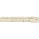 Meridian Shaggy Cream Corduroy Performance Fabric Modular Sectional IMAGE 3