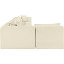 Meridian Shaggy Cream Corduroy Performance Fabric Modular Sectional IMAGE 4