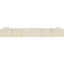  Manufacturer Color_Cream -- Shaggy 202" Cream Corduroy Performance Fabric Upholstered 7 pc Modular Sectional IMAGE 5