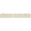 Meridian Shaggy Cream Corduroy Performance Fabric Modular Sectional IMAGE 5