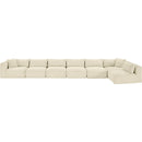  Manufacturer Color_Cream -- Shaggy 202" Cream Corduroy Performance Fabric Upholstered 7 pc Modular Sectional IMAGE 6