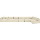 Meridian Shaggy Cream Corduroy Performance Fabric Modular Sectional IMAGE 6
