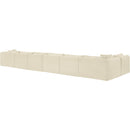  Manufacturer Color_Cream -- Shaggy 202" Cream Corduroy Performance Fabric Upholstered 7 pc Modular Sectional IMAGE 7