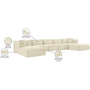  Manufacturer Color_Cream -- Shaggy 171" Cream Corduroy Performance Fabric Upholstered 7 pc Modular Sectional IMAGE 12
