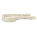  Manufacturer Color_Cream -- Shaggy 171" Cream Corduroy Performance Fabric Upholstered 7 pc Modular Sectional IMAGE 1