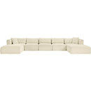  Manufacturer Color_Cream -- Shaggy 171" Cream Corduroy Performance Fabric Upholstered 7 pc Modular Sectional IMAGE 3