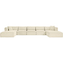 Meridian Shaggy Cream Corduroy Performance Fabric Modular Sectional IMAGE 3