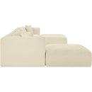 Meridian Shaggy Cream Corduroy Performance Fabric Modular Sectional IMAGE 4