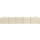  Manufacturer Color_Cream -- Shaggy 171" Cream Corduroy Performance Fabric Upholstered 7 pc Modular Sectional IMAGE 5