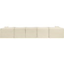 Meridian Shaggy Cream Corduroy Performance Fabric Modular Sectional IMAGE 5