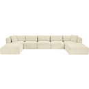  Manufacturer Color_Cream -- Shaggy 171" Cream Corduroy Performance Fabric Upholstered 7 pc Modular Sectional IMAGE 6