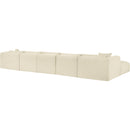 Meridian Shaggy Cream Corduroy Performance Fabric Modular Sectional IMAGE 7