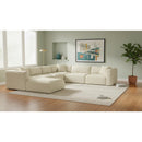  Manufacturer Color_Cream -- Shaggy 140" Cream Corduroy Performance Fabric Upholstered 7 pc Modular Sectional IMAGE 2