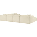  Manufacturer Color_Cream -- Shaggy 140" Cream Corduroy Performance Fabric Upholstered 7 pc Modular Sectional IMAGE 7