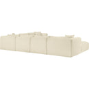 Meridian Shaggy Cream Corduroy Performance Fabric Modular Sectional IMAGE 7