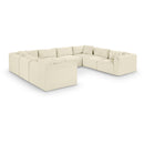  Manufacturer Color_Cream -- Shaggy 140" Cream Corduroy Performance Fabric Upholstered 8 pc Modular Sectional IMAGE 1